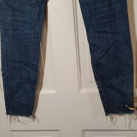 Kut from the Kloth High Rise Visible Button Fly Raw Hem Ankle Skinny Jeans 2 - Picture 8 of 14